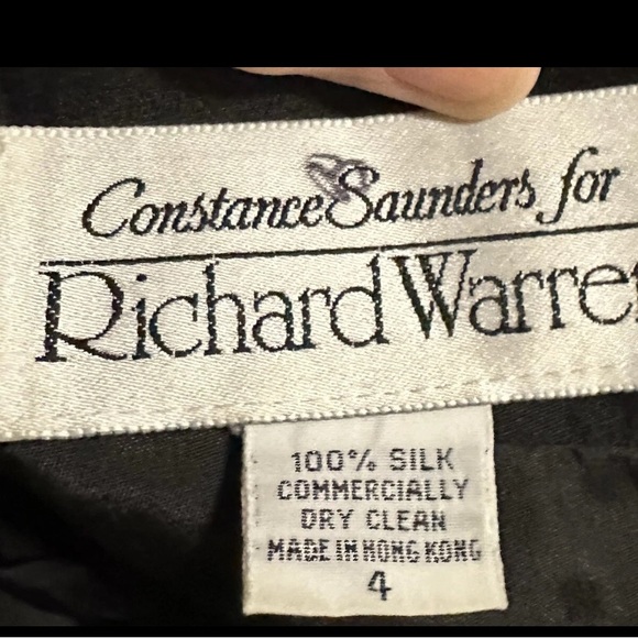 Constance Saunders For Richard Warren Vintage Black Art Deco Dress Size 4 - Picture 9 of 9